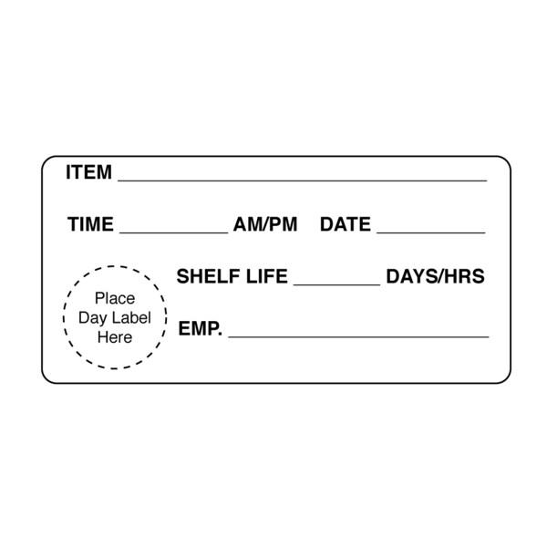 Nevs Dissolvable Labels - Item/Time/AM/PM Date 1-15/16" x 4" D-7490W - main